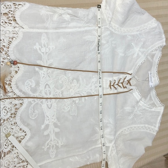 BoHo chic crocheted Fringed with feathered tie - Picture 8 of 8